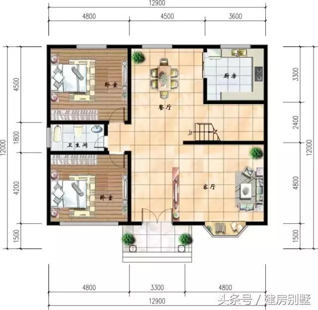 12.2×12米二層農村別墅，外觀靚麗，造價28萬