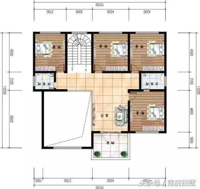 15.1×13.2米三層農村別墅，精致的歐式風格，全家的最愛
