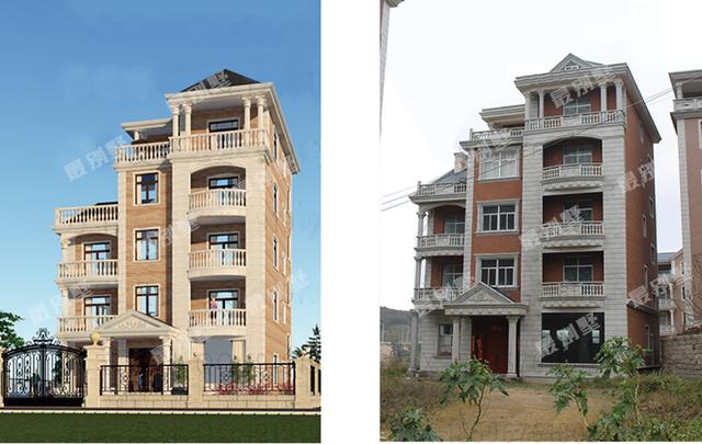 農村別墅效果圖實景圖直接對比，誰說實景圖不如效果圖