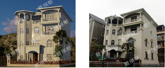 農村別墅效果圖實景圖直接對比，誰說實景圖不如效果圖