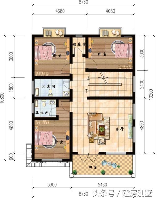 8.76×10.2米四層農村別墅，鎮長家的房子都不如這個好