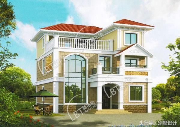 二層半三層獨棟別墅設(shè)計圖紙帶效果圖占地138平方米，客廳挑空復(fù)式樓！