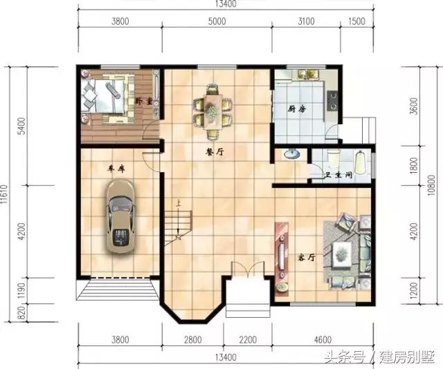 13.4×10.8米兩層別墅臥室均帶陽臺，再也不用跟妹妹搶了