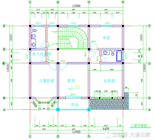 帶旋轉樓梯的農村別墅戶型，建好了就是人生贏家
