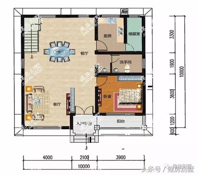 2棟10*10磚混結(jié)構(gòu)的二層別墅設(shè)計圖，造價十幾萬，一輛車錢就能蓋棟新房