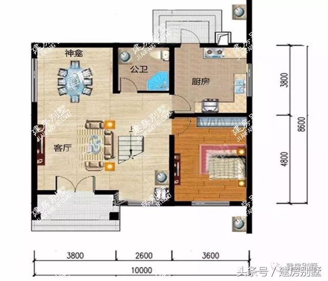 2棟10*10磚混結(jié)構(gòu)的二層別墅設(shè)計圖，造價十幾萬，一輛車錢就能蓋棟新房
