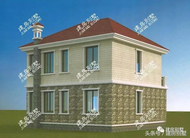2棟10*10磚混結(jié)構(gòu)的二層別墅設(shè)計圖，造價十幾萬，一輛車錢就能蓋棟新房