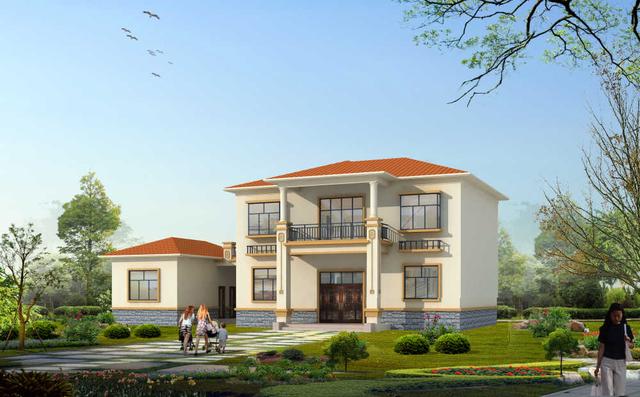 18萬帶堂屋的二層農村別墅，廚房單獨建好不好 含平面和立面圖