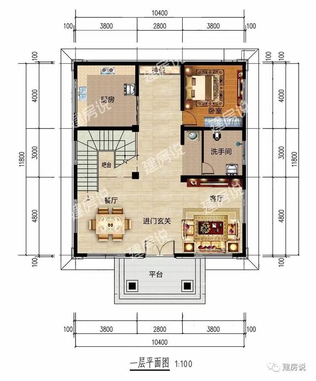 10.4X11.8米農村四層別墅，精美洋氣的經典之作