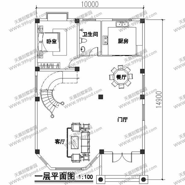 6套面寬10米左右的別墅圖紙，用地面寬小就這樣建！