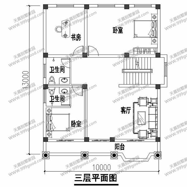 6套面寬10米左右的別墅圖紙，用地面寬小就這樣建！