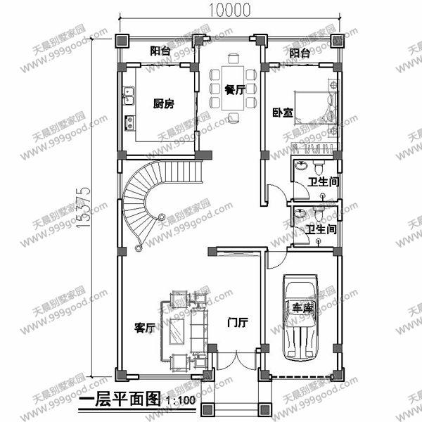 6套面寬10米左右的別墅圖紙，用地面寬小就這樣建！