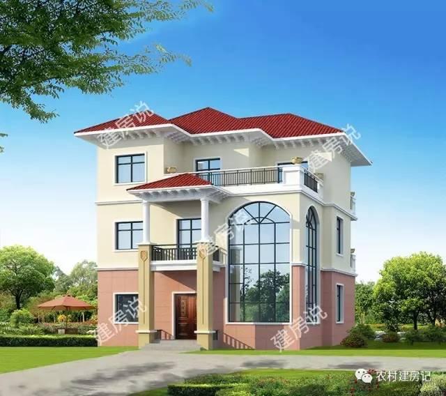 12.2×14米挑空客廳三層農村別墅，這樣的房子你建不建