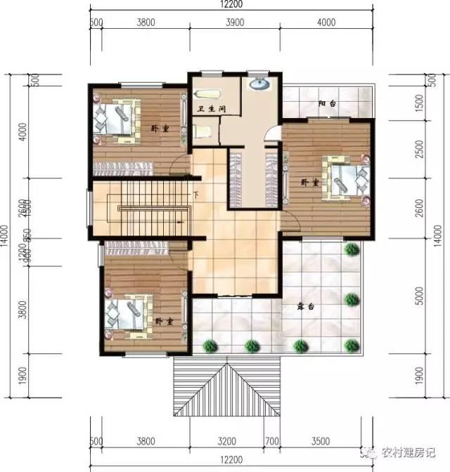 12.2×14米挑空客廳三層農村別墅，這樣的房子你建不建