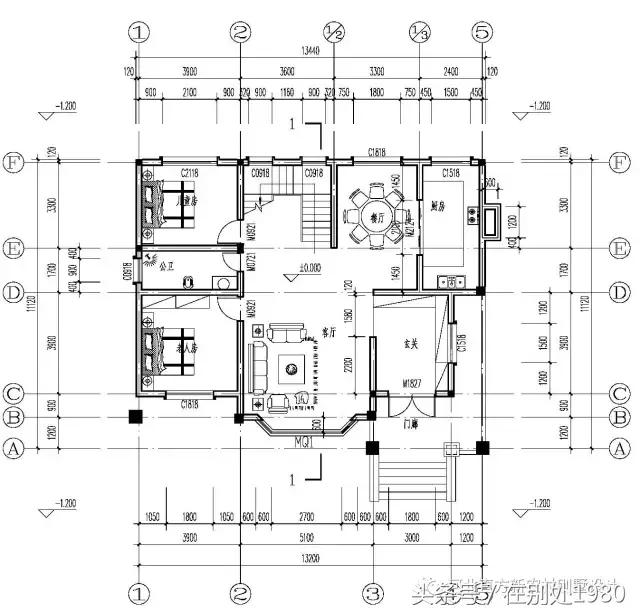 一套實(shí)用大氣的13.7*11.4米農(nóng)村小別墅方案
