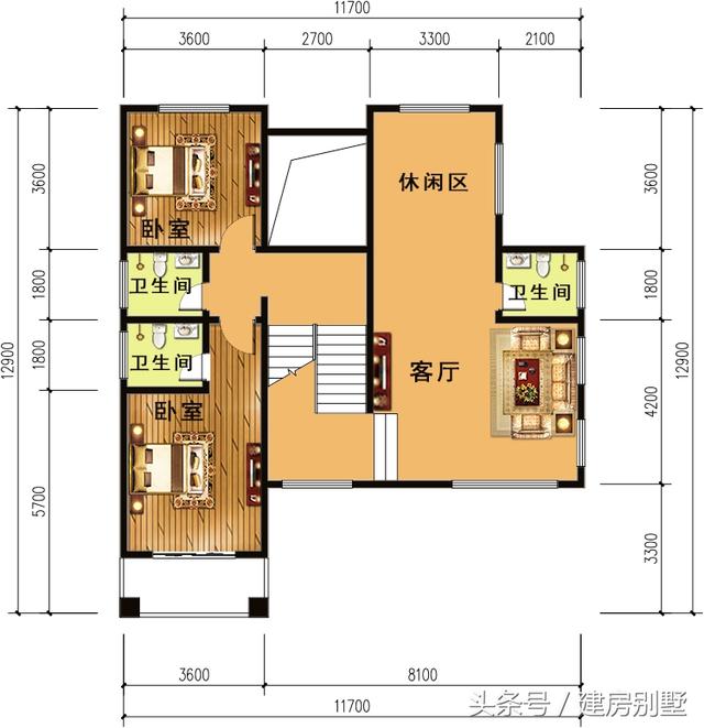 11.7×12.9米三層農(nóng)村別墅，建房就要與眾不同和獨(dú)一無(wú)二
