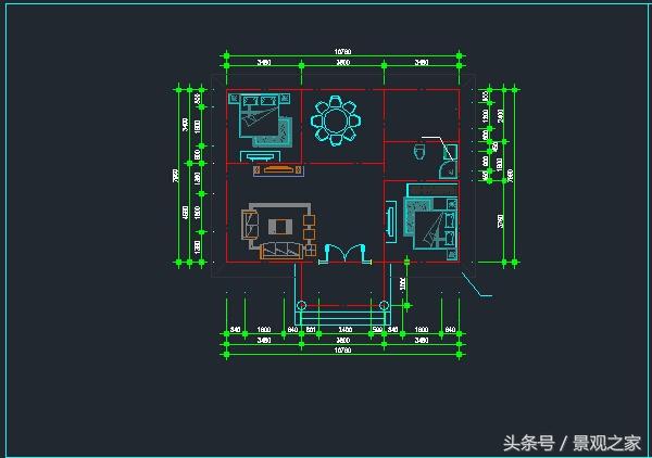 新農村兩層小別墅設計圖 農村二層自建房屋cad設計圖