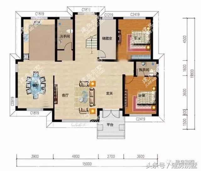 3棟三層農村別墅設計圖，簡約大氣，無論蓋哪一棟都能讓你倍有面兒
