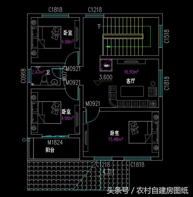 4款小戶型別墅圖，100平以內的二層農村房，又精致又溫馨，造價不貴隨便建