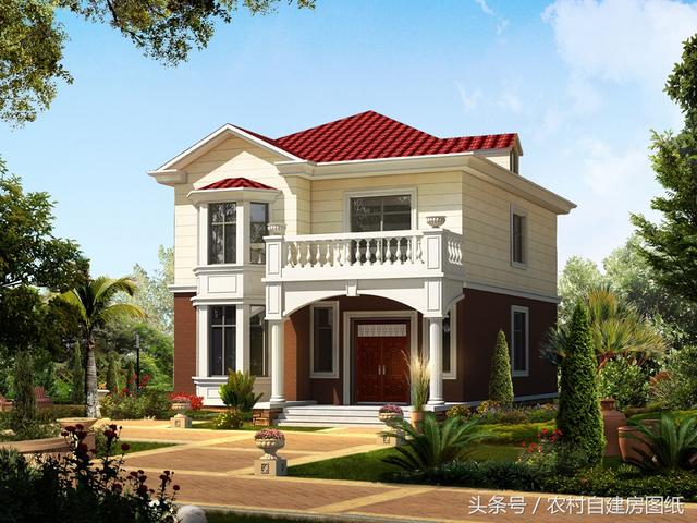 4款小戶型別墅圖，100平以內的二層農村房，又精致又溫馨，造價不貴隨便建