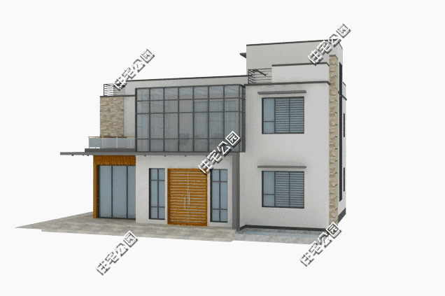 14×14米二層別墅圖，時尚而具有藝術氣質的外觀造型，讓人印象深刻。