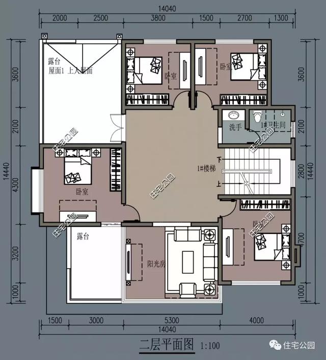 14×14米二層別墅圖，時尚而具有藝術氣質的外觀造型，讓人印象深刻。