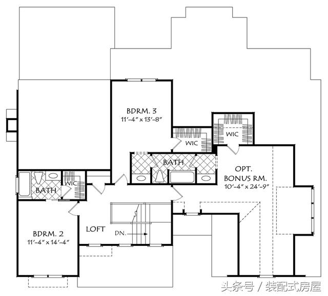 5款歐式坡頂輕鋼龍骨別墅配平面圖，有興趣的可以參考一下