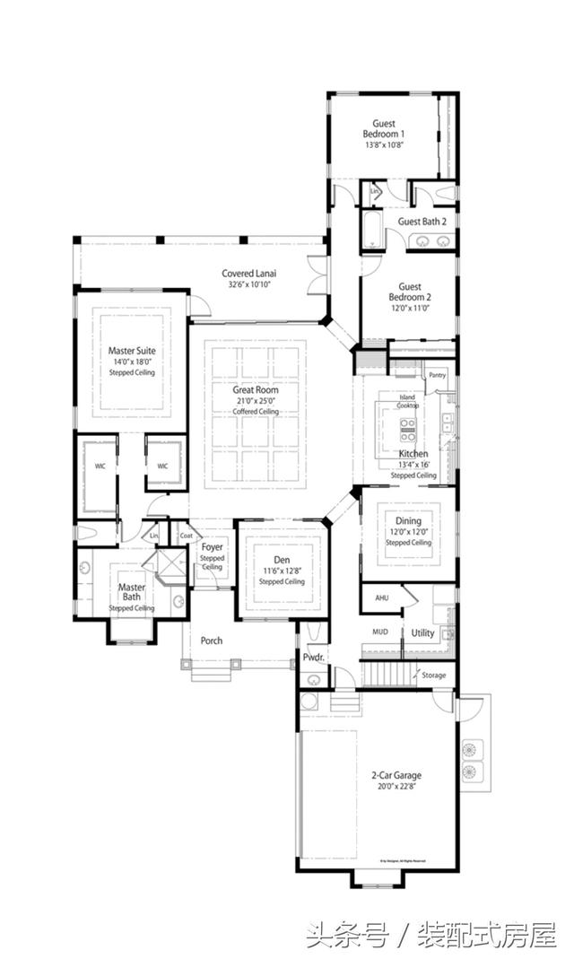 5款歐式坡頂輕鋼龍骨別墅配平面圖，有興趣的可以參考一下
