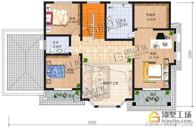 二層簡歐風格復式別墅圖，空間寬敞，住起來更舒心。