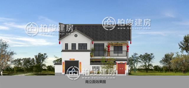 10X8米帶庭院新中式農村別墅圖，傳統與現代的結合，從此詩和遠方從這駐足