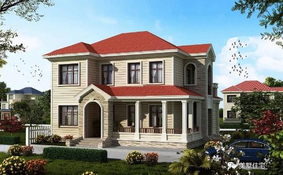 15款二層別墅圖，戶型方正施工簡單，主體造價最低只要18萬，性價超高的啊