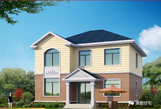 15款二層別墅圖，戶型方正施工簡單，主體造價最低只要18萬，性價超高的啊