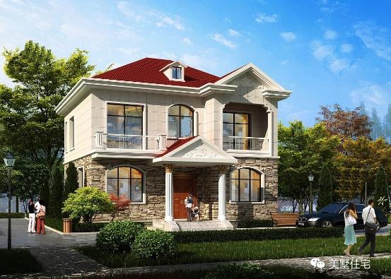 15款二層別墅圖，戶型方正施工簡單，主體造價最低只要18萬，性價超高的啊