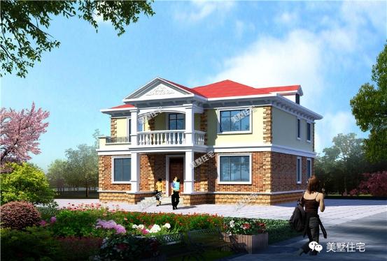 15款二層別墅圖，戶型方正施工簡單，主體造價最低只要18萬，性價超高的啊