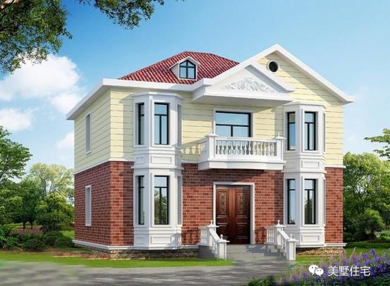 15款二層別墅圖，戶型方正施工簡單，主體造價最低只要18萬，性價超高的啊