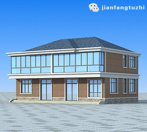 14×9磚混結(jié)構(gòu)二層雙拼農(nóng)村別墅圖，單戶有1廳4臥