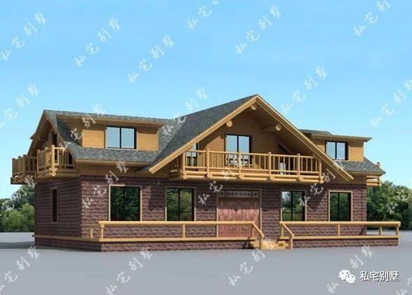 兩層實用歐式風情多陽臺農村自建房設計圖，超有特點