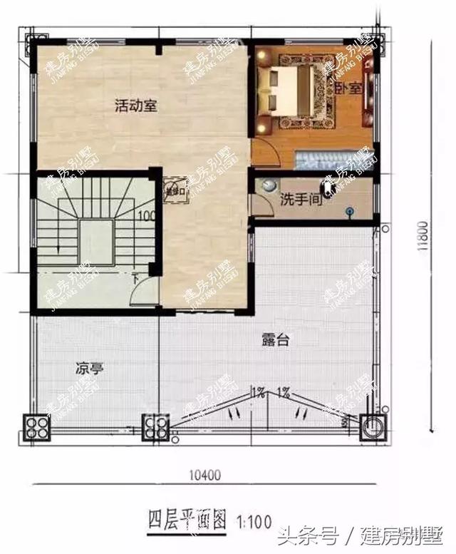 豪華四層復式別墅設計圖，配有茶室，不得不說建一棟好房子是讓幾代人受益的事