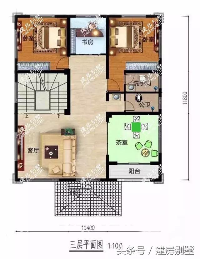 豪華四層復式別墅設計圖，配有茶室，不得不說建一棟好房子是讓幾代人受益的事