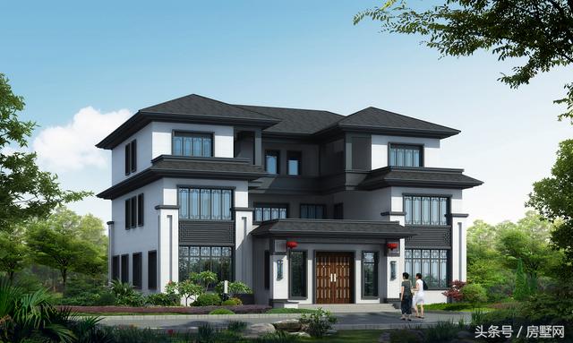 一款十分經典的新中式別墅圖紙設計，完美演繹中式傳統設計！