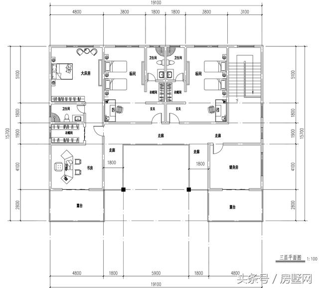 一款十分經典的新中式別墅圖紙設計，完美演繹中式傳統設計！
