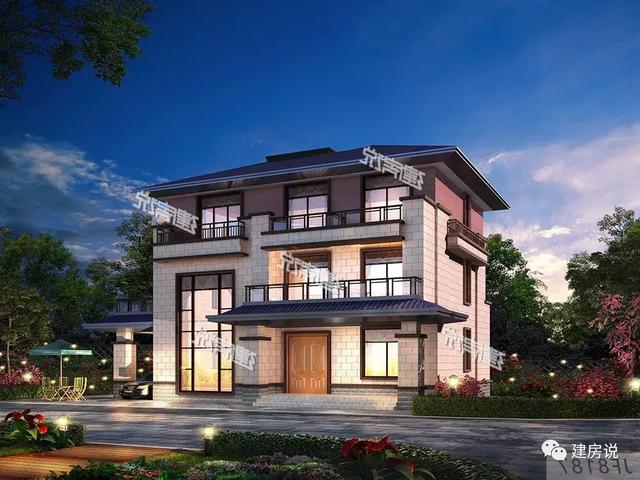 三層新中式農(nóng)村自建房設(shè)計(jì)圖大氣優(yōu)雅，戶型合理，提升居住舒適度