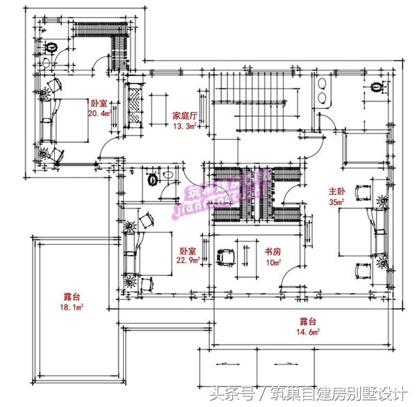 38萬15x15米帶庭院二層簡歐式別墅設計圖，戶型外觀更簡潔、硬朗、更具有現代氣息！