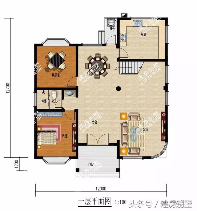 兩棟面寬12米的兩層別墅設計圖，第二棟美觀實用造價僅19萬，簡單實用