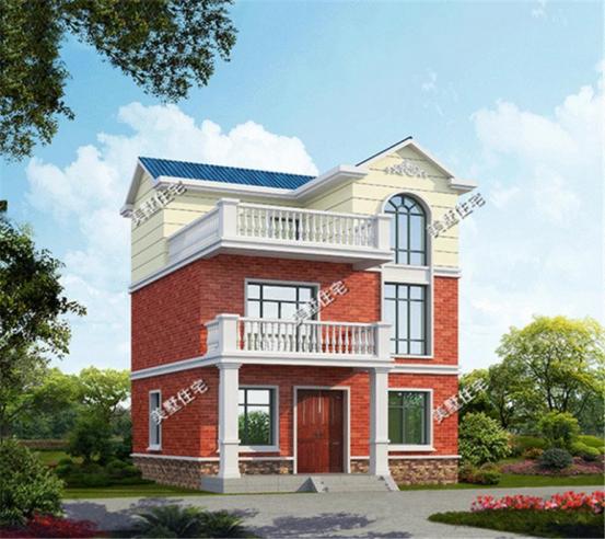 9X10米農村小別墅戶型，5室2廳帶露臺，外觀造型大氣。