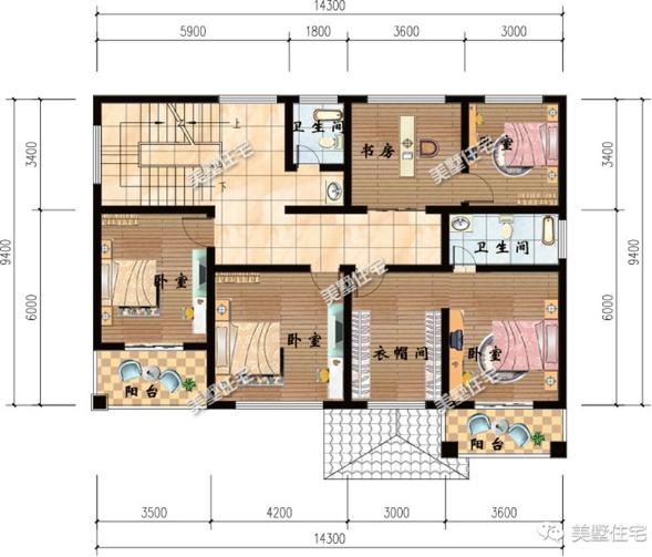 二層別墅14X9米，5室4衛還帶車庫，超小進深也能造好房。