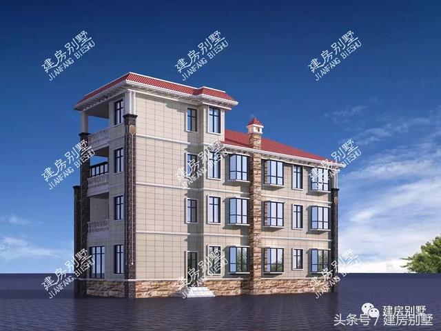 三層豪宅別墅圖，第一棟配開放式車庫，第二棟設電梯井