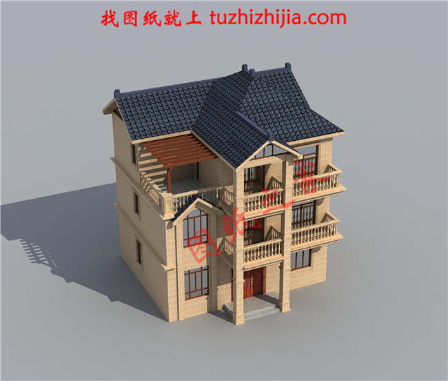 最新潮的90平方米三層房屋設計圖 ，古樸典雅又不失時尚