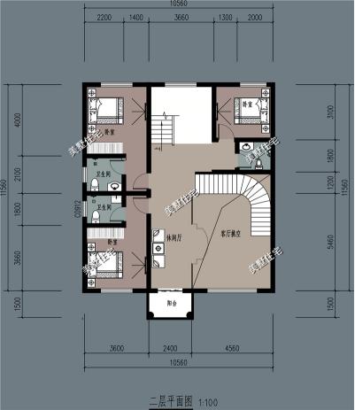 農村四層別墅圖，10X11米，9室2廳帶車庫，精致布局實用又漂亮