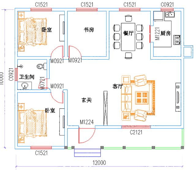 一層小戶型12×10，設計簡約時尚，造價僅10萬